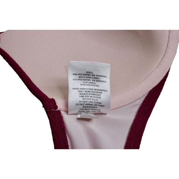 BOGOF Shade & Shore F311408 Burgundy Push Up Padded Bikini Bra Swim Top 34B - Picture 5 of 7